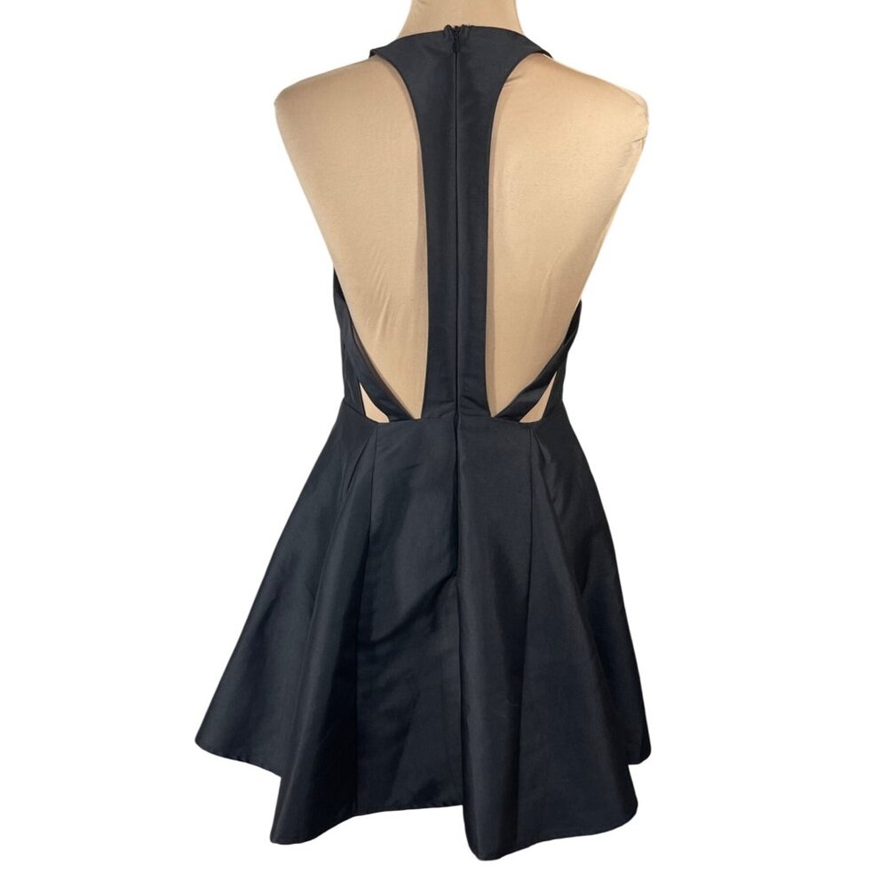 New D0+BE Halter Mini Dress Open Back Black M Medium Cocktail Party - Picture 4 of 9
